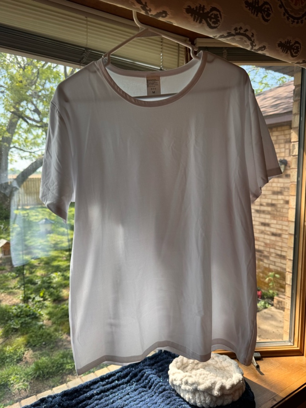 D-S-D White Polyester Blend Short Sleeve Tee